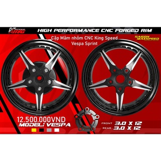 Cặp mâm nhôm cnc king speed vespa sprint k.2