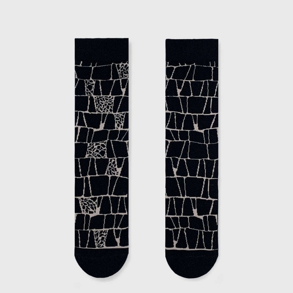 Vớ cotton nữ WAFNHA D128 cổ cao phong cách cổ điển