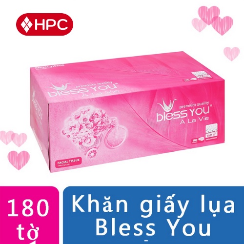 Khăn Giấy Rút Khăn Mặt Khô Đa Năng 2 Lớp Cao Cấp Bless You 180 Tờ Dai Thân Thiện Với Môi Trường