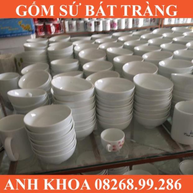 Bát ăn cơm trắng Bát Tràng 100% - Gốm sứ Bát Tràng Anh Khoa