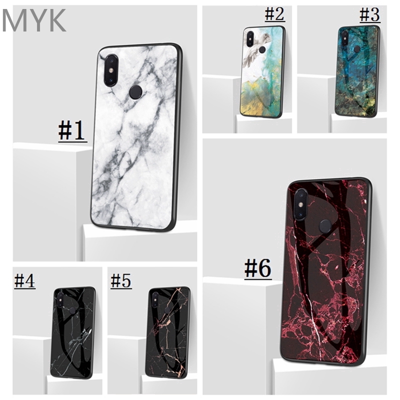 Xiaomi Redmi S2 Redmi Y2 Mi 9  Mi 9SE Note 4 MediaTek Note 4X MediaTek Case Marble Pattern Gradient Tempered Glass Hard Cover