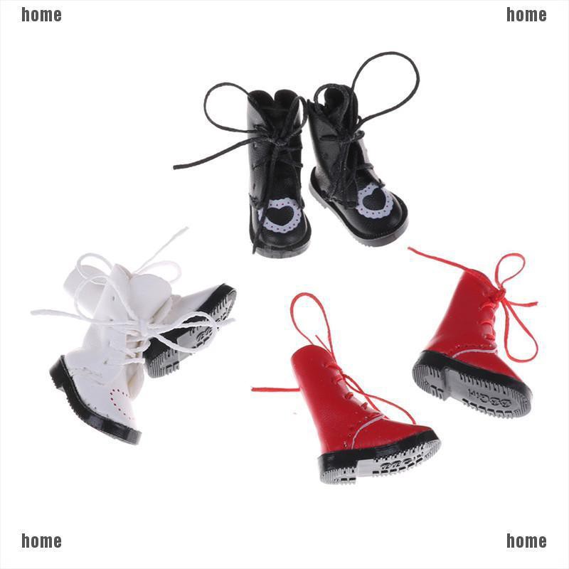 Giày Bốt Da PU Sành Điệu Cho Búp Bê BJD 1 / 6 Blythe Licca Jb Tỉ Lệ 1 / 8