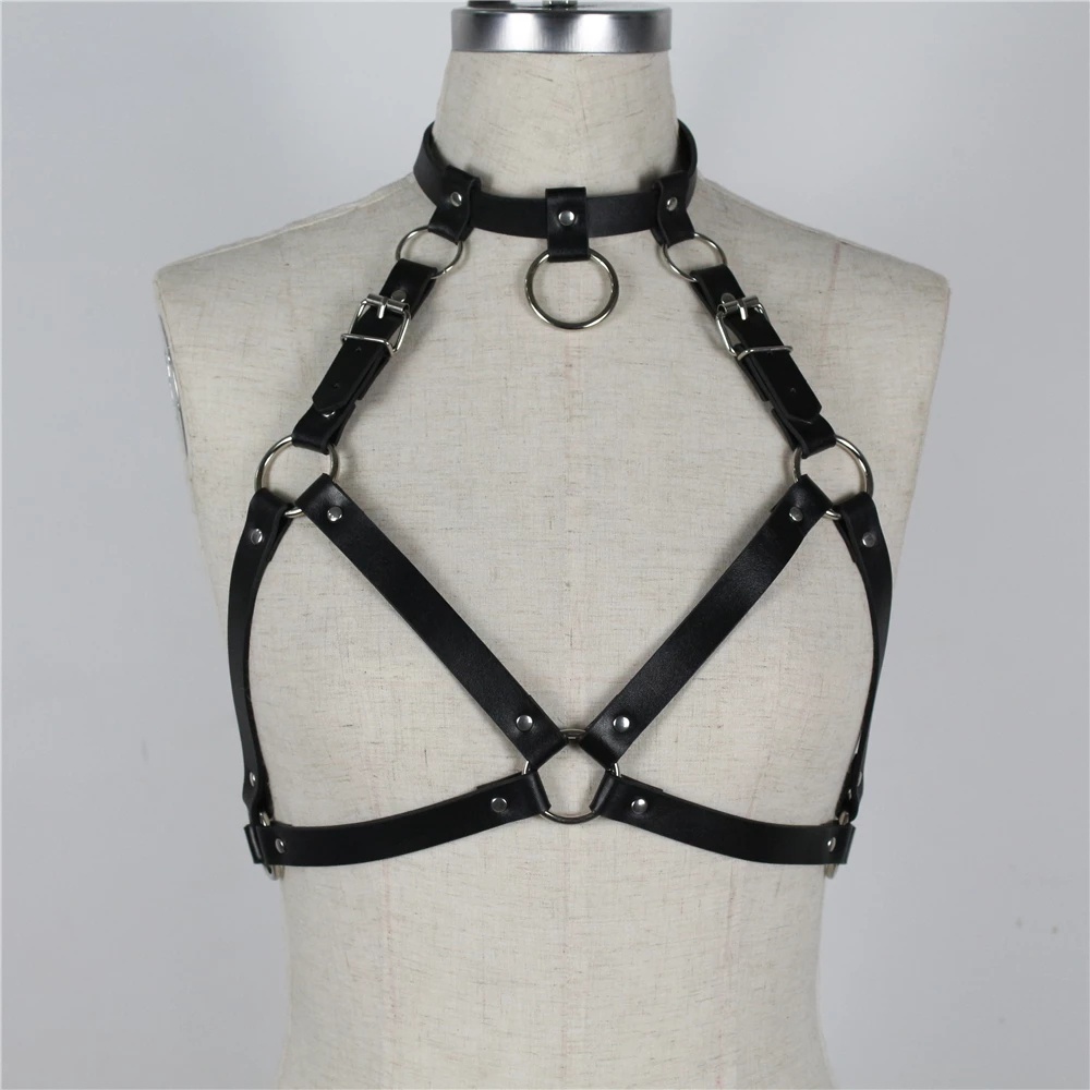 Đai Da Đeo Ngực Phong Cách Gothic Punk Quyến Rũ Cho Nữ