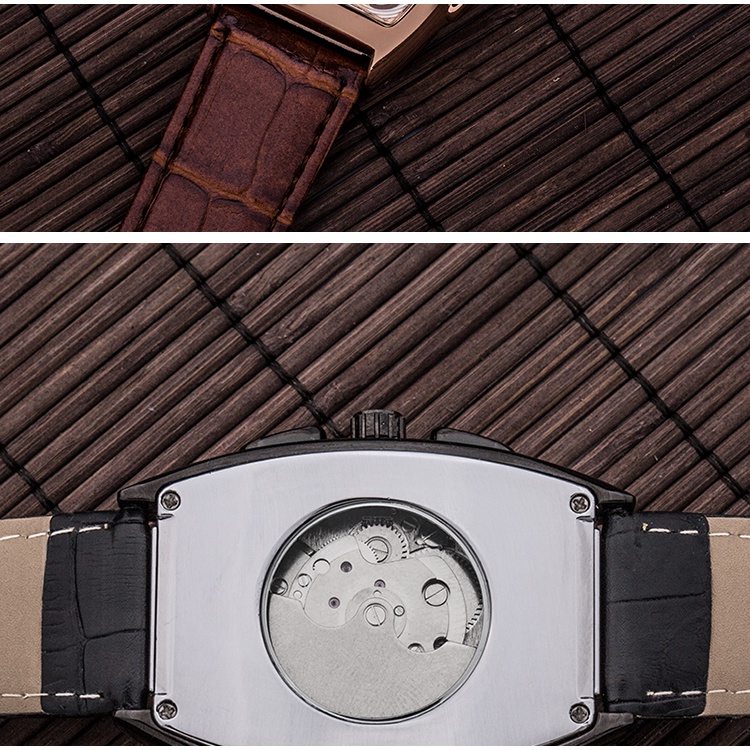 Đồng hồ nam cơ khi tự động Tourbillon gucamle-Đồng Hồ nam Mặt Chữ Nhật Chống Xước Chống Nước TUYỆT ĐỐI