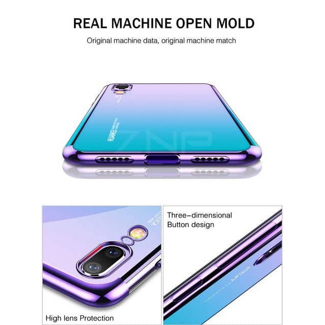 Ốp TPU trong suốt viền màu Huawei Nova 3e