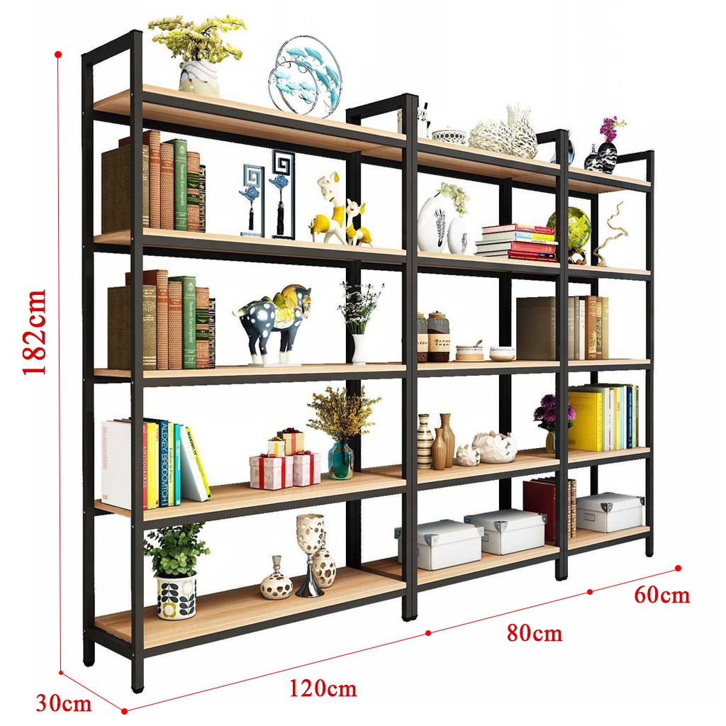 KỆ SẮT ĐA NĂNG ĐỂ HÀNG 5 tầng dài 1.5m, 1.2m, 1m, 0.6m, kệ trưng bày cửa hàng LẮP GHÉP THÔNG MINH hiện đại chịu tải cao