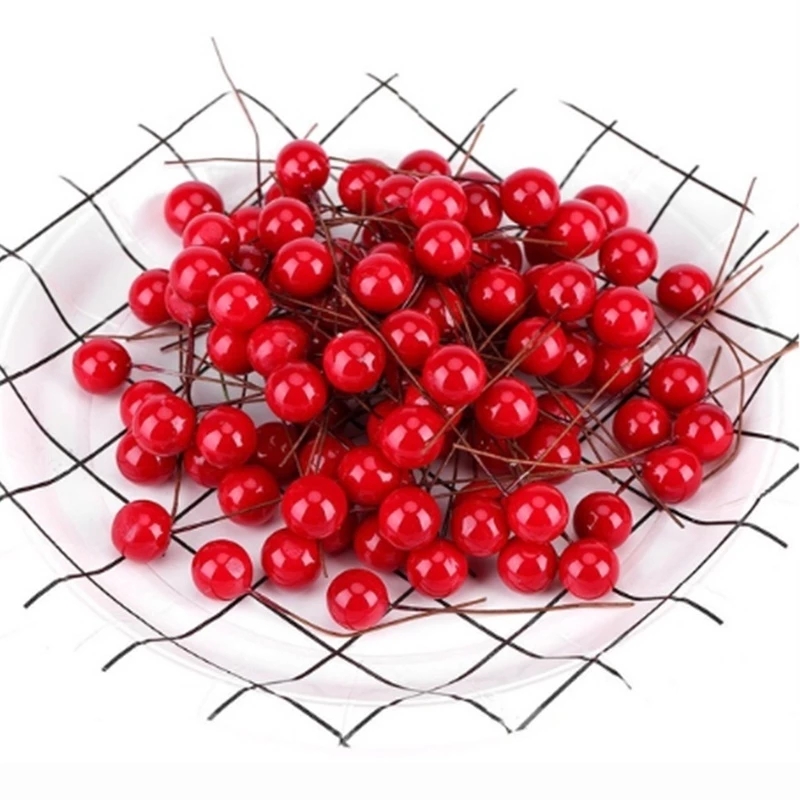 Set 50 Dây Quả Cherry Nhân Tạo Trang Trí Giáng Sinh