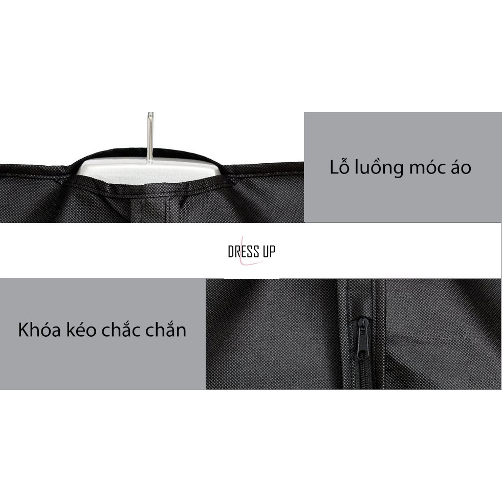 Túi bọc quai Da Cho Áo Vest, Bộ Suit, Áo Đầm Màu Đen (60cm x 100cm)