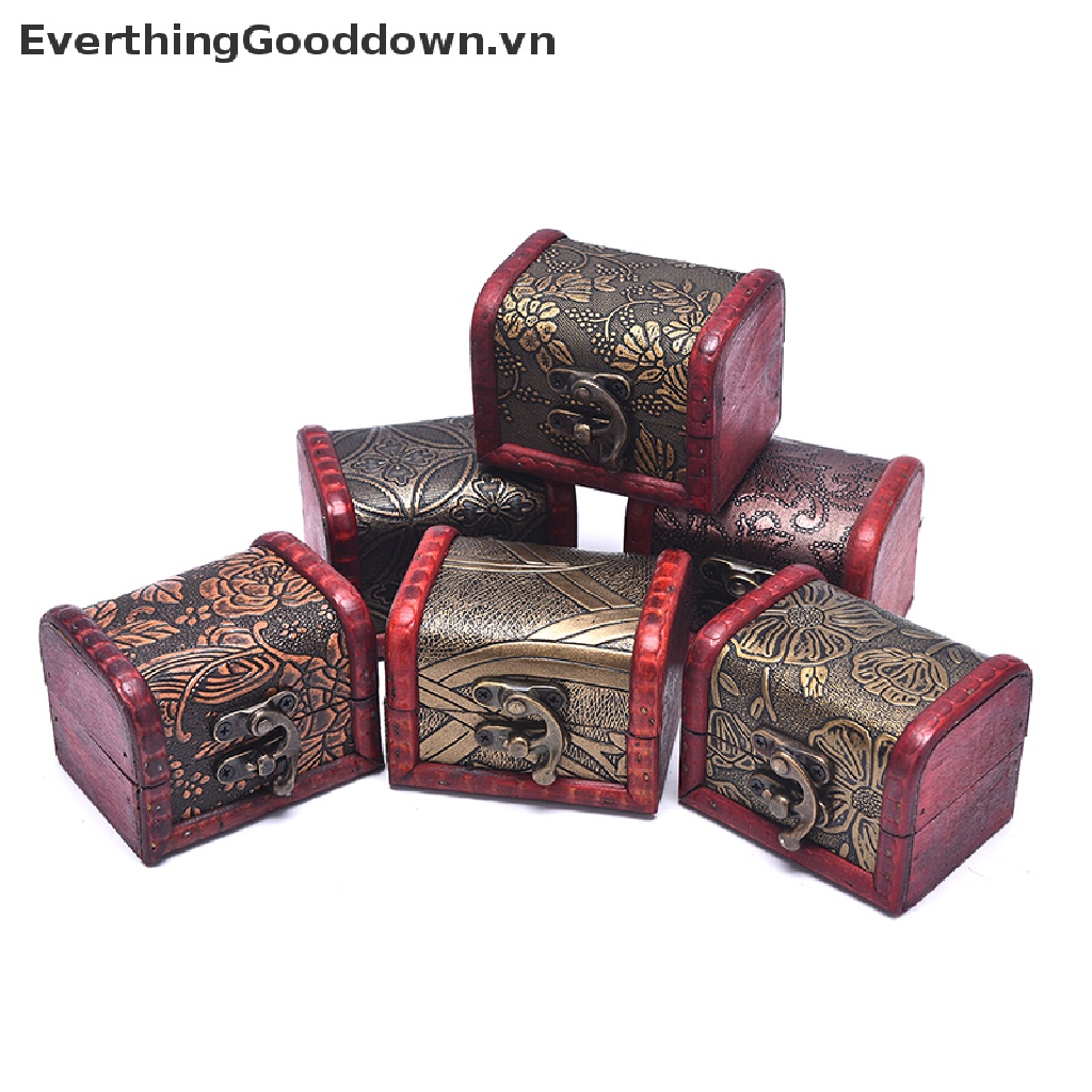 Everthinggood Hộp Đựng Trang Sức Mini Bằng Gỗ Cổ Điển Sắp Xếp Gọn Gàng Làm Quà Tặng