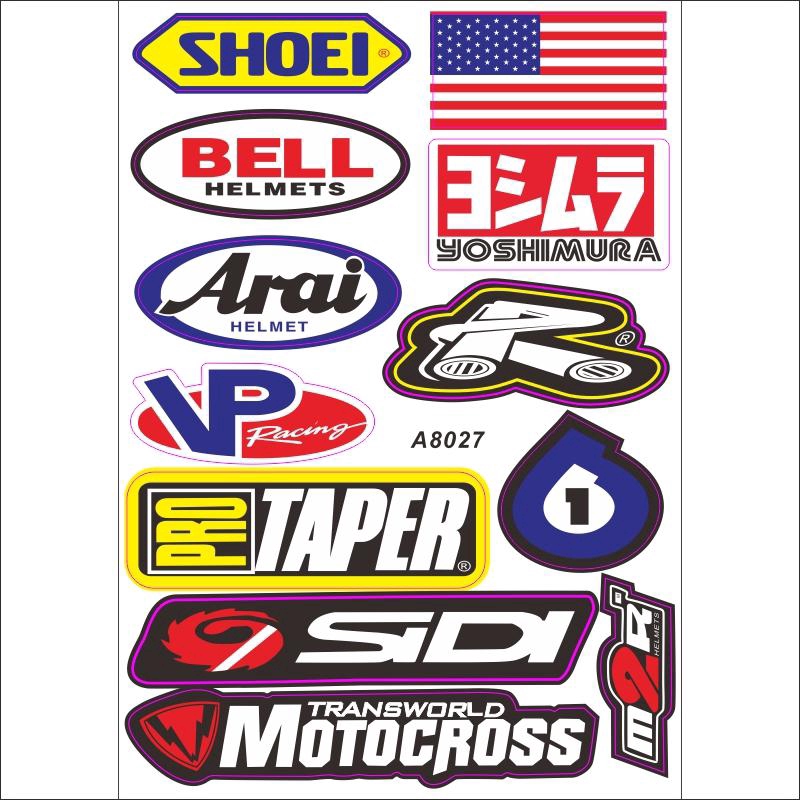 A4 Size Motocross Rockstar Glossy Film Stickers Bike Car Waterproof PVC Decals