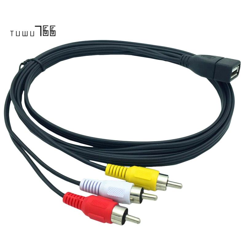 Dây cáp chuyển đổi âm thanh hình ảnh từ Usb A Female sang 3 Rca Phono Av 1.5M