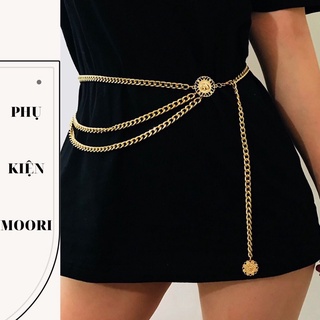 Đai váy áo xích vàng kim loại, thắt lưng nữ - Dây nịt, belt xích thả eo hàn quốc
