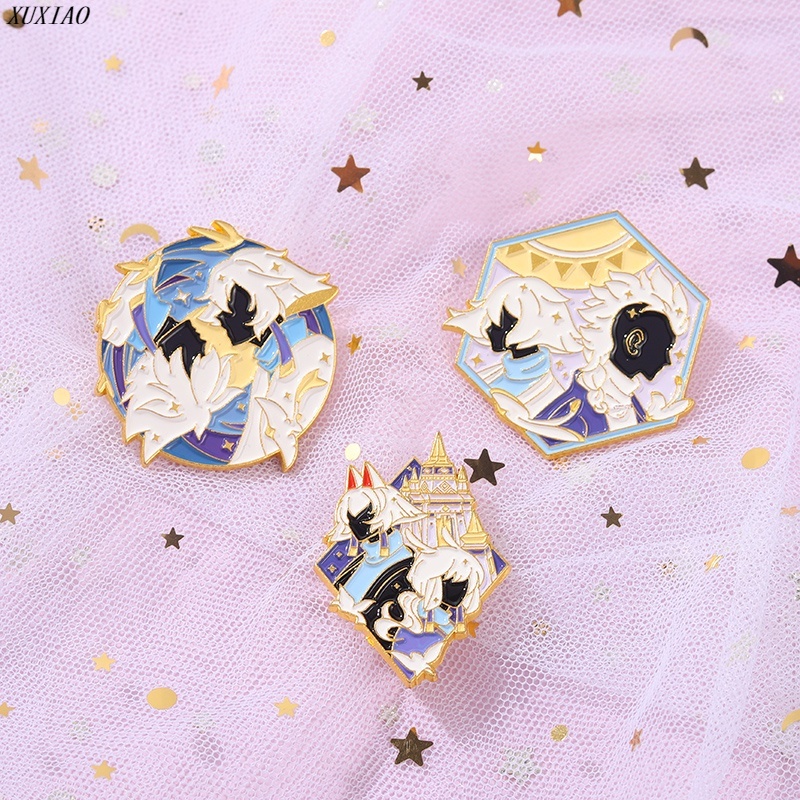 Ghim Cài Áo Tráng Men Hình Nhân Vật Hoạt Hình Game &quot;Light Encounter&quot; 3 Phong Cách Dùng Làm Quà Tặng