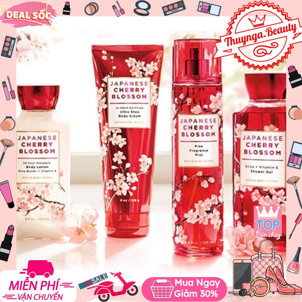Xịt Thơm Toàn Thân Cherry Blossom Japanese Bath &amp; Body Works
