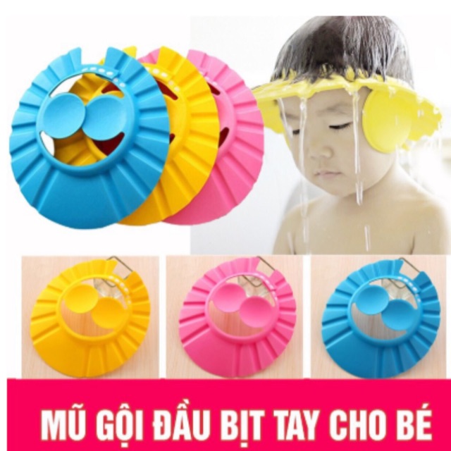 Mũ gội đầu bịt tai cho bé