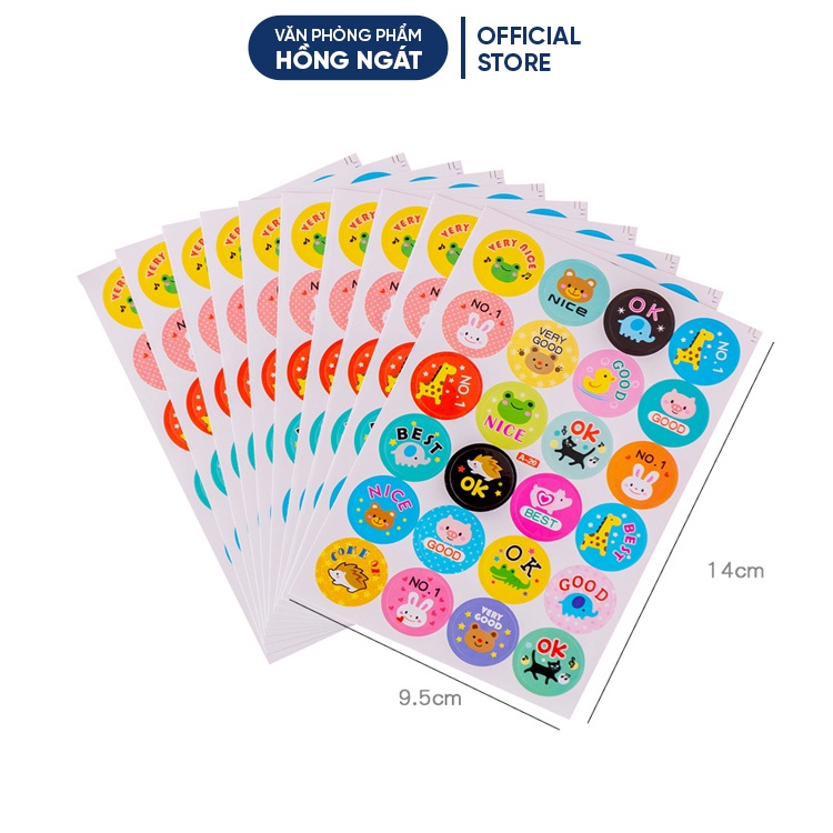 Sticker khen thưởng học sinh dán sổ cute dễ thương giá rẻ, sticker tiếng anh đồ dùng học tập văn phòng phẩm STK04