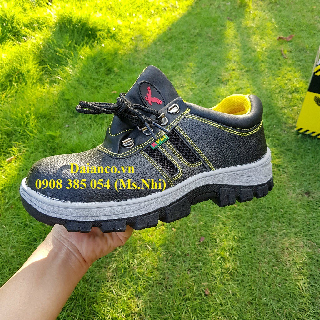 Giày bảo hộ lao động KPAF chất liệu da trâu siêu bền kèm mũi sắt đế thép bảo vệ chân- KP8078