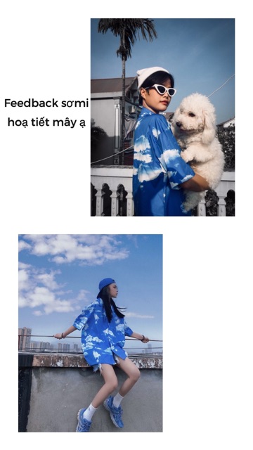 Áo sơmi xanh mây trắng