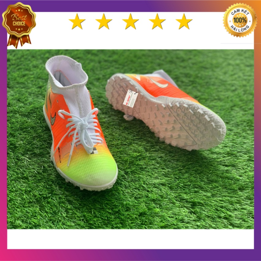 [Tặng Túi Rút,Tất,Vớ Cao Cấp]Giày Đá Bóng,Giày Đá Banh Sân Cỏ Nhân Tạo Mercurial Superfly 8 Academy TF Space Orange