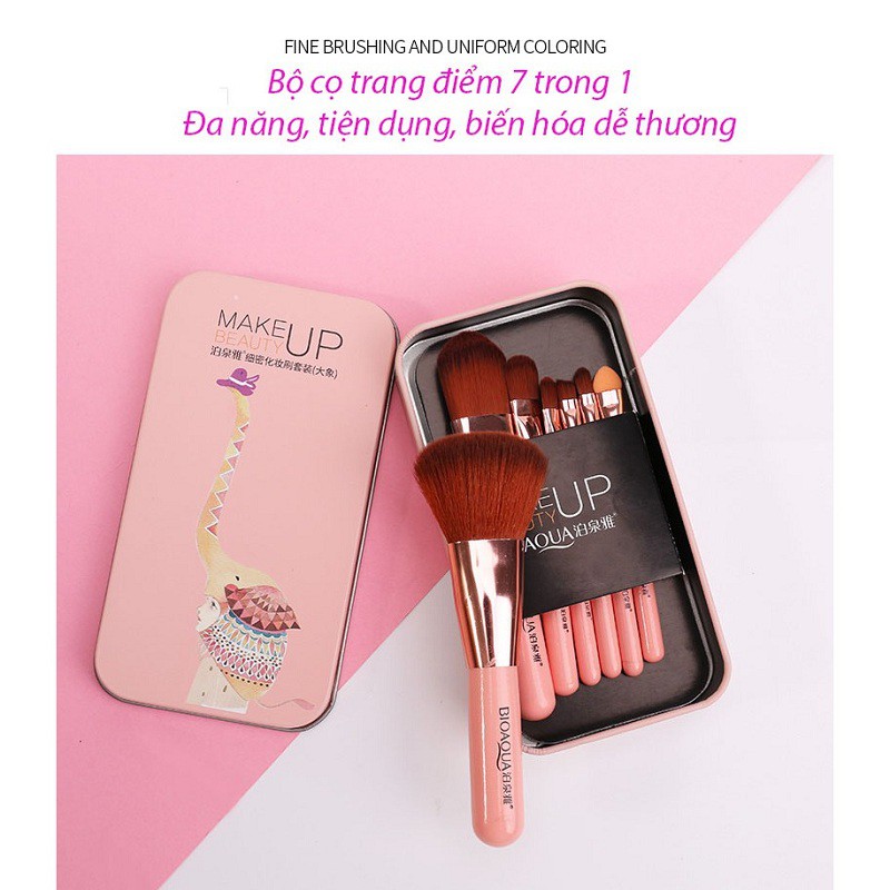 Bộ cọ trang điểm 7 cây biến hóa siêu xinh BIOAQUA cọ trang điểm make up cơ bản tán kem phấn Zentop