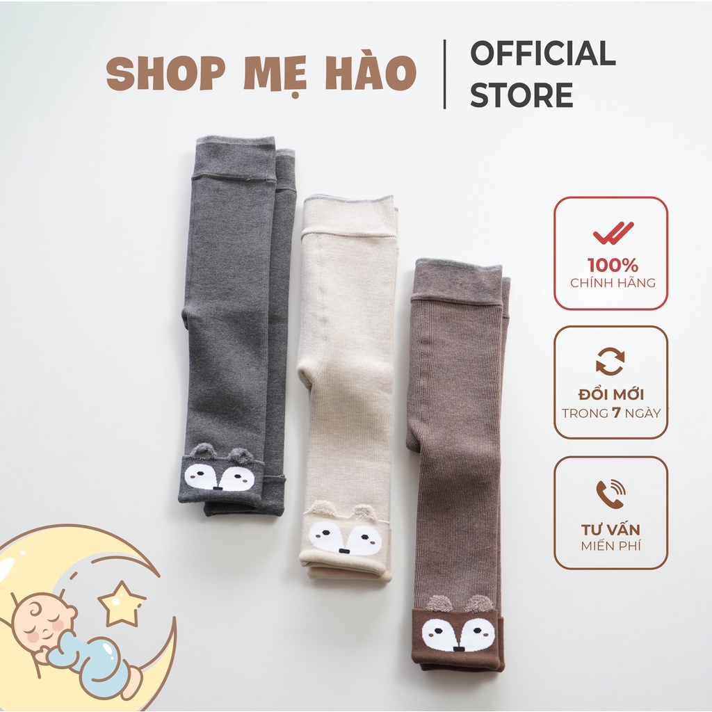 Quần legging nỉ lót nhung tai gấu cho bé gái 0-4 tuổi