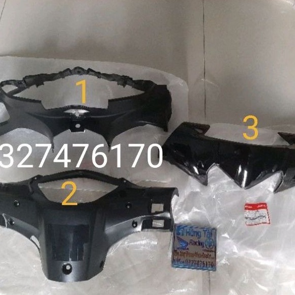 Bộ 3 ốp nhựa võ đầu đèn xe WAVE S110, RSX zin honda