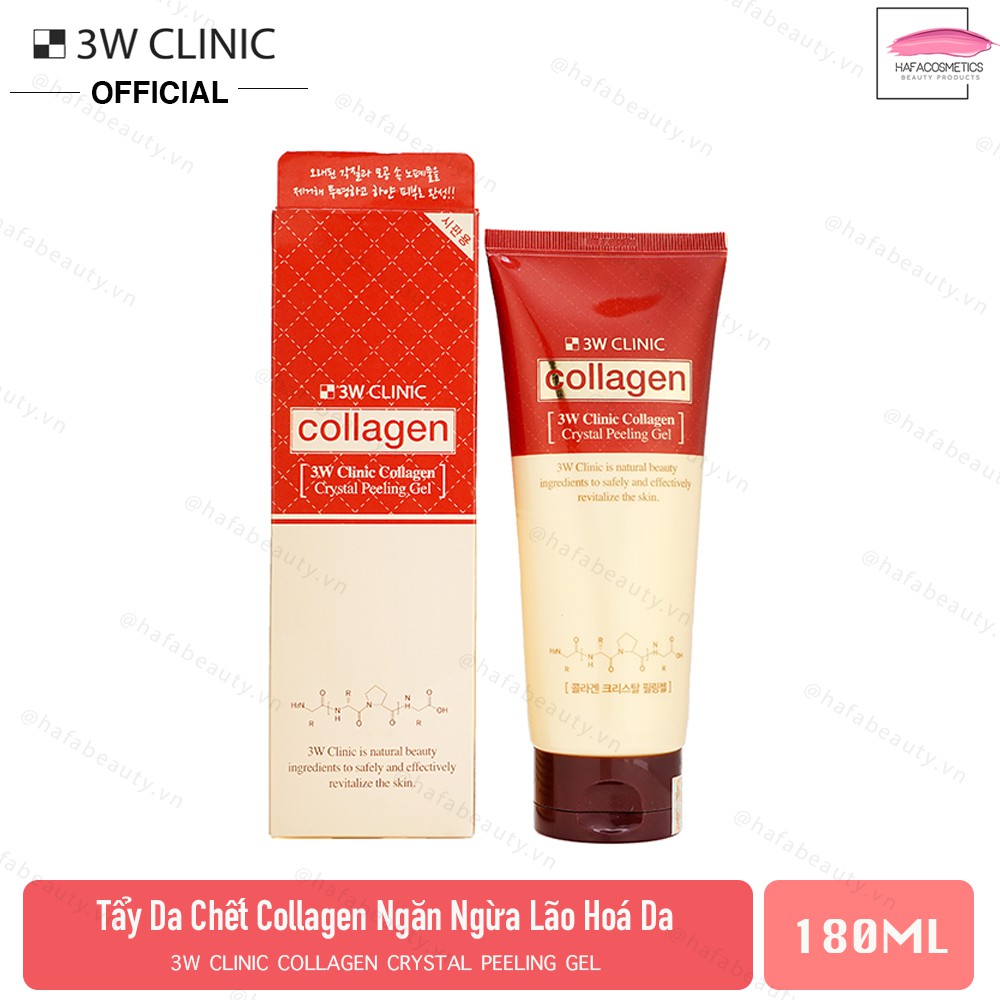 Gel tẩy da chết collagen 3W CLINIC Collagen Crystal Peeling Gel 180ml