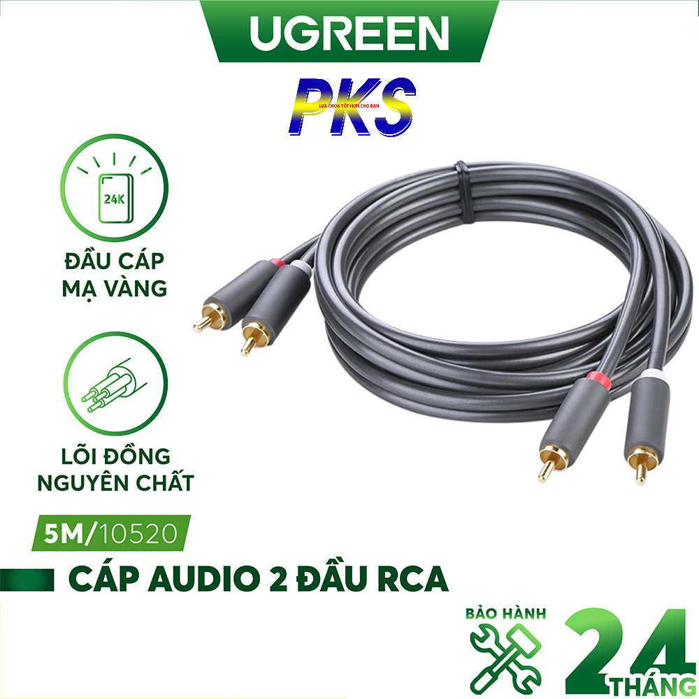 Cáp AV hoa sen 2 đầu RCA dài 1.5M đến 5M cao cấp chính hãng Ugreen AV104