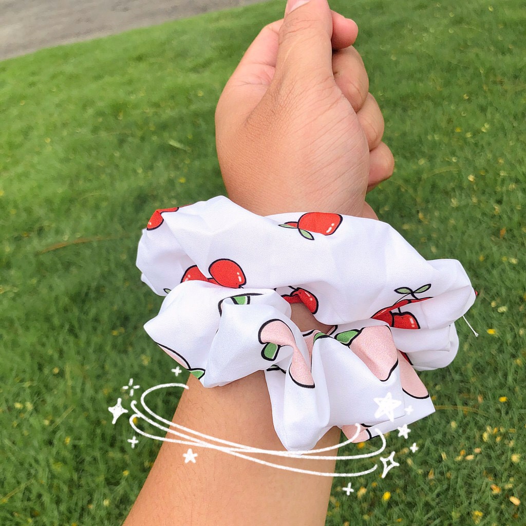 [ Ảnh Thật ] Buộc Tóc Vải Scrunchies Trái Cây🌸Họa Tiết