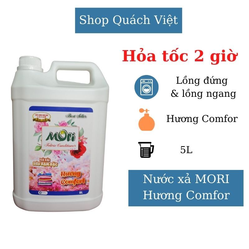 Nước xả vải siêu đậm đặc MORI hương Comfor, can 5L