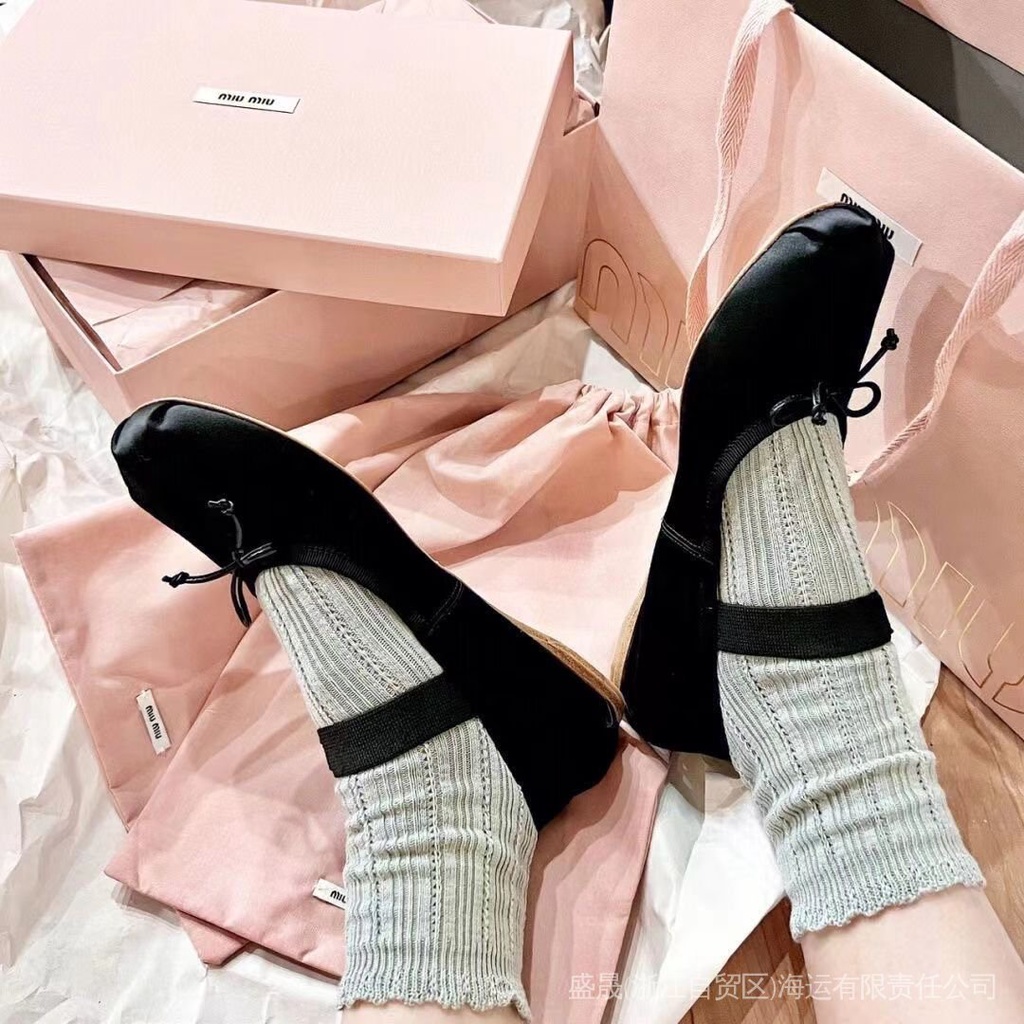 Giày Búp Bê Mary Jane 1 1 2NKJ Đế Bằng Đính Nơ Dễ Thương