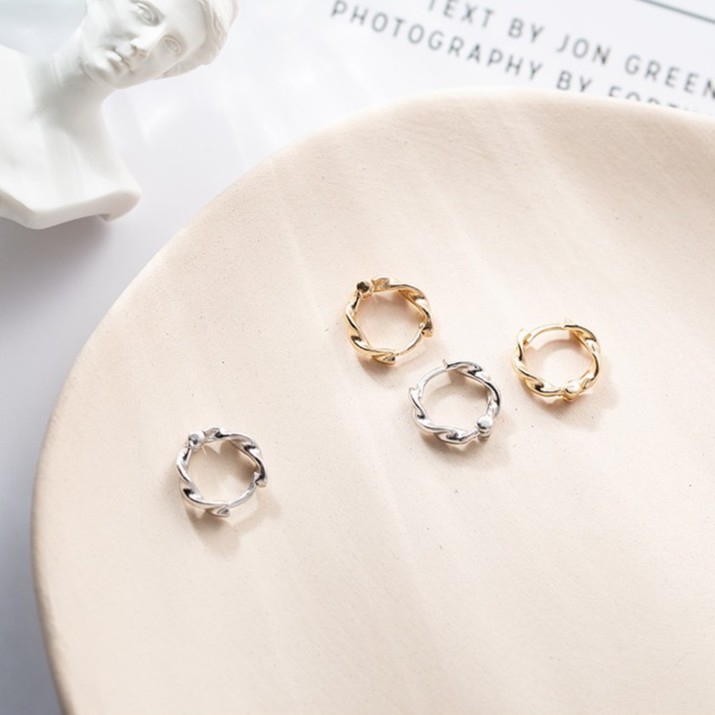 Khuyên tai nữ đẹp mạ bạc 925 bông tai cao cấp chính hãng hàn quốc sang trọng không gỉ CINLA KT004