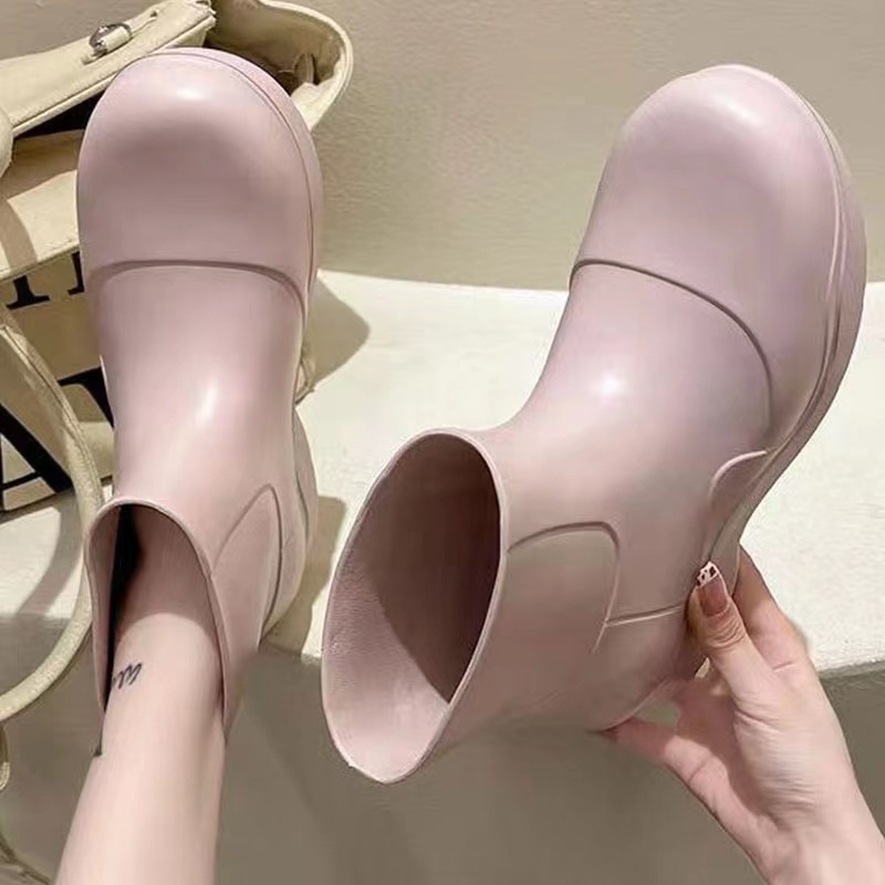 Bv Giày Bốt Cao Su Đi Mưa Đế Dày Ngắn Chống Thấm Nước Phong Cách Ahxigo Mono Thời Trang Ngoài Trời Cho Nữ
