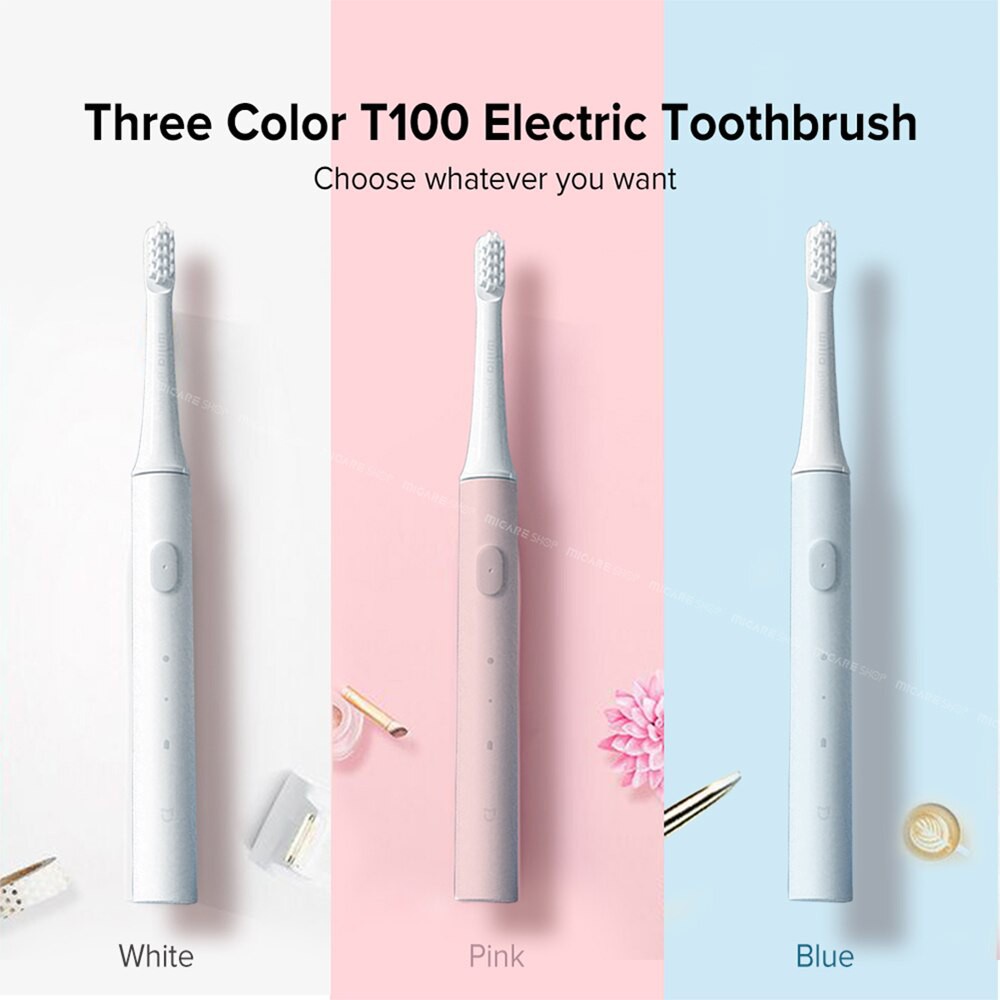 Bàn chải điện Xiaomi Mijia T100 - Sạc Kháng Nước - Nhỏ Gọn - Dễ Sử Dụng - Loại Bỏ Mọi Vi Khuẩn Trong Răng