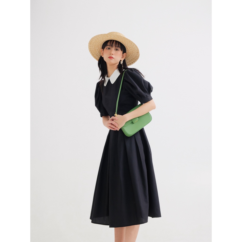 THE19CLUB - Váy cotton cổ sen tay bồng 2 màu sắc - DAHLIA DRESS