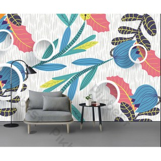 Tranh dán tường Tranh hoa tulip tối giản hiện đại, tranh dán tường 3d hiện đại (tích hợp sẵn keo) MS772029
