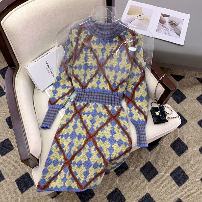 Đầm Dệt Kim Ôm Eo Thời Trang Thu Đông Mới Cho Nữ