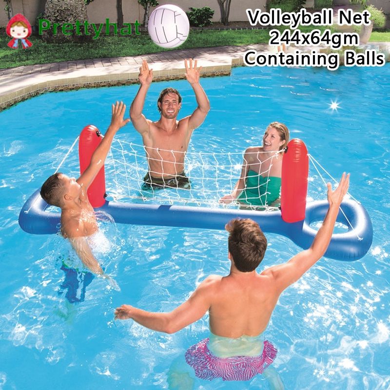 Water Floating Volleyball Net Adult Children Swimming Pool Entertainment Fun PVC Inflatable Toy Volleyball Game 『Prettyhat 』