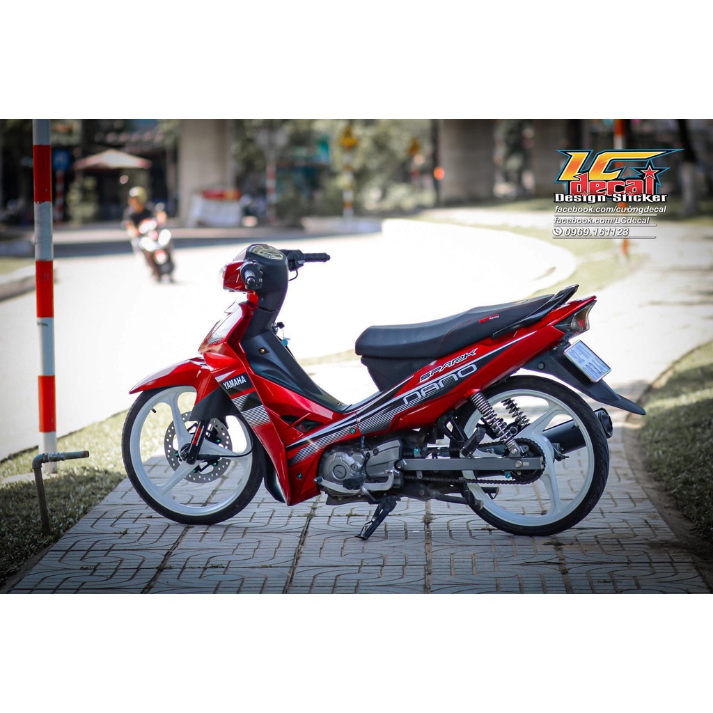 [FreeShip] Tem Decal Rời mẫu Spark Nano cho Sirius xăng cơ đỏ đen - siêu hot 2022