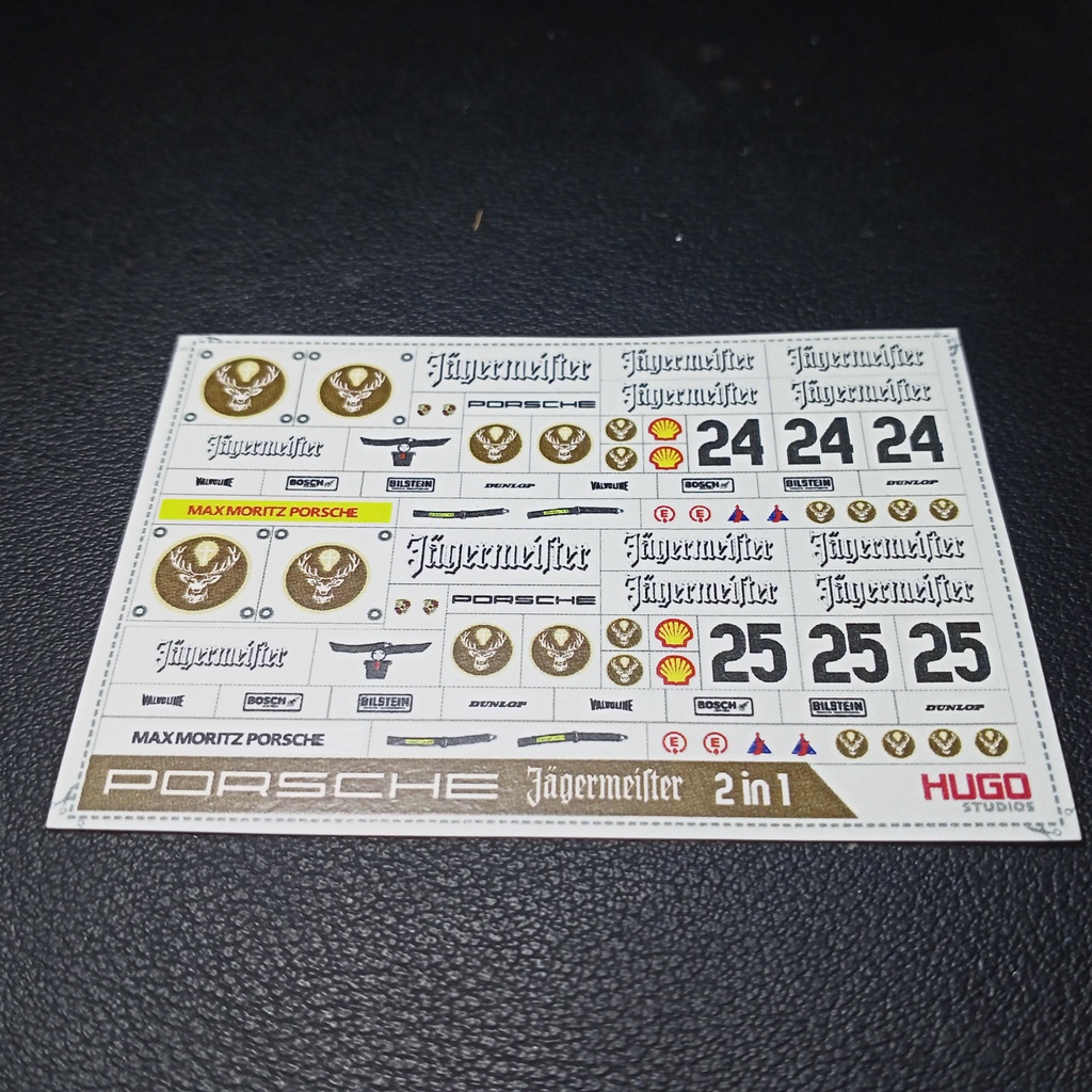 Hugo Studios Decal trượt nước Jagermeister tỉ lệ 1/64 chưa phủ clear