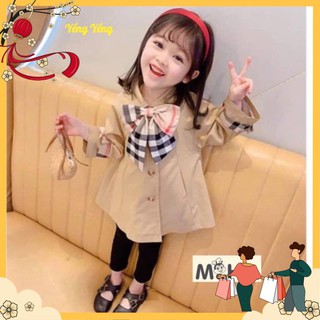 ÁO KHOÁC KAKI BÉ GÁI MÀU BE PHỐI BBR NƠ NGỰC