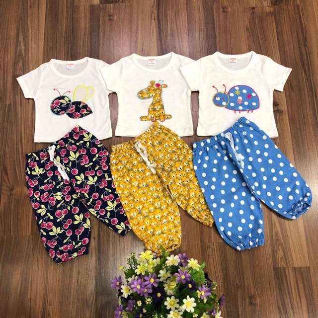 Bộ alibaba cộc tay cho bé gái