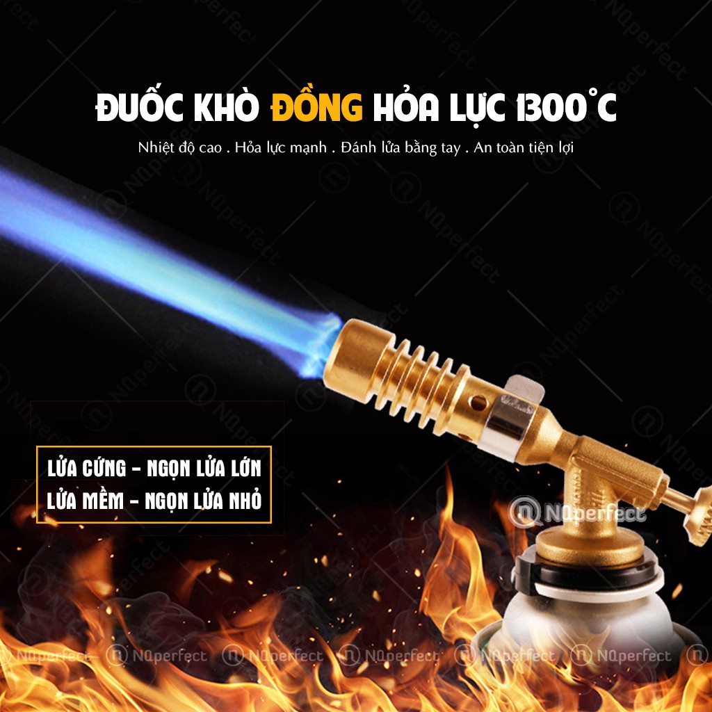 Đuốc khò đồng hỏa lực 1300°C siêu cấp - bền bỉ - an toàn - tiện lợi (có chỉnh gió lửa cứng/mềm)