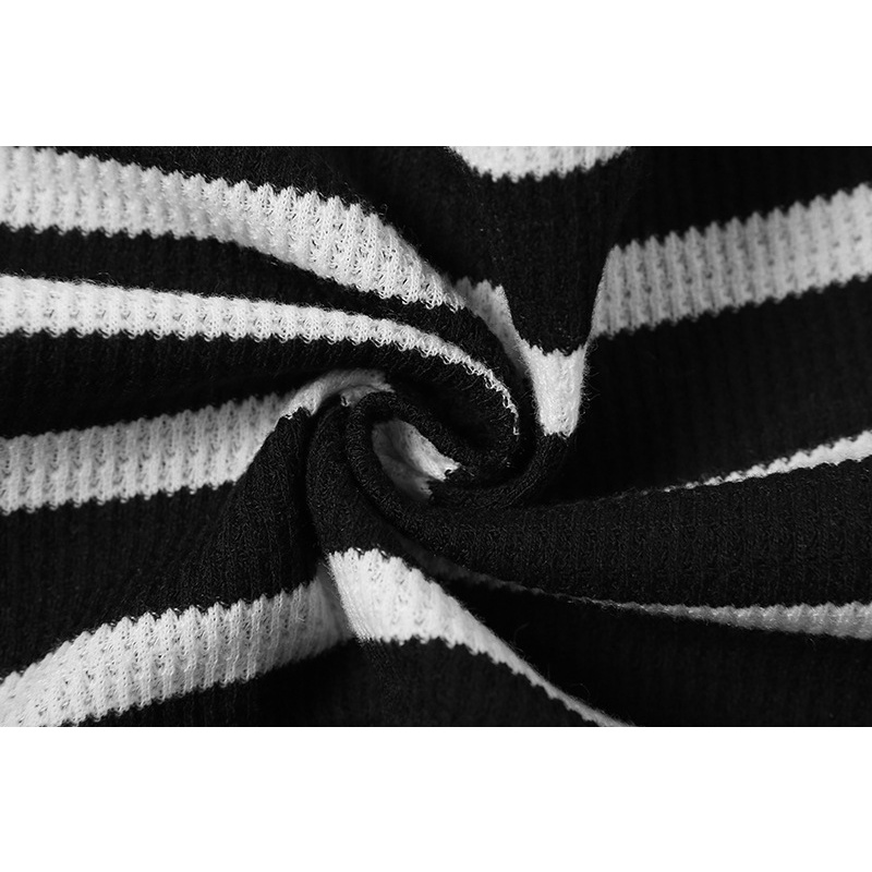 Áo Croptop Dệt Kim Kẻ Sọc Thời Trang Mùa Hè Cá Tính