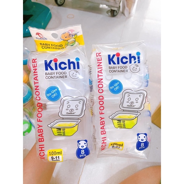 Hộp Trữ Thức Ăn Dặm Cho Bé Kichilachi 100ml