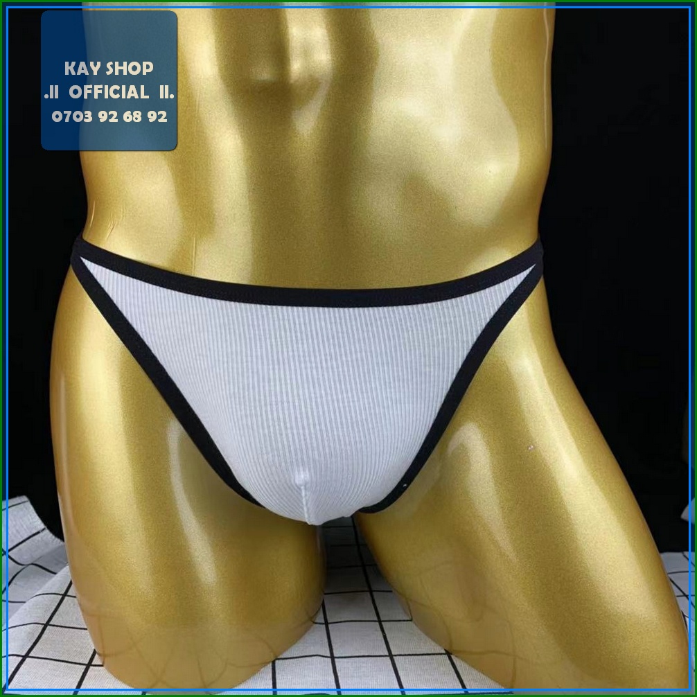 Quần lót lọt khe sexy nam GTOP XMAN thun Modal vân sọc sọc viền độc lạ - Quần sịp nam khoe mông căng tròn gợi cảm