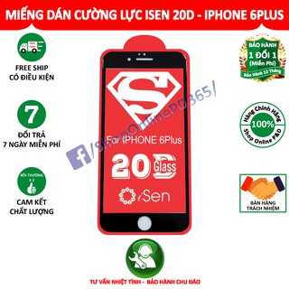 MIẾNG DÁN CƯỜNG LỰC ISEN 20D IPHONE 6S Plus/6G Plus - MÀU ĐEN