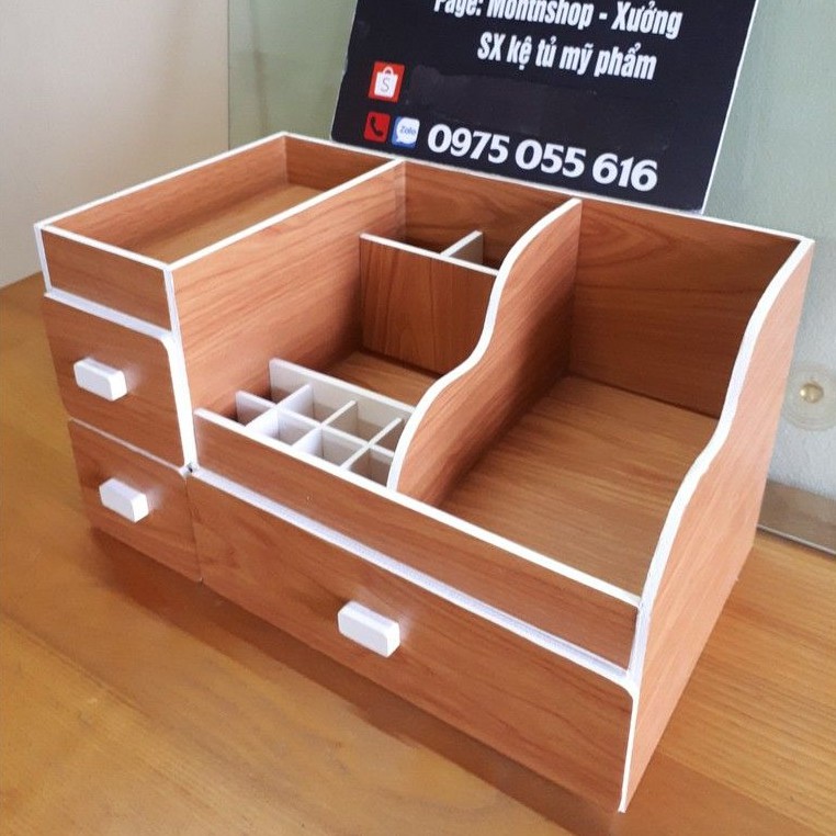Kệ mỹ phẩm max 35cm màu gỗ