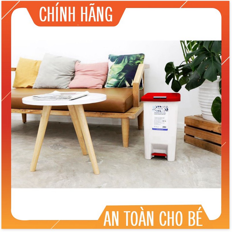 Thùng rác đạp chữ nhật Inochi 20L (tiêu chuẩn Nhật Bản)