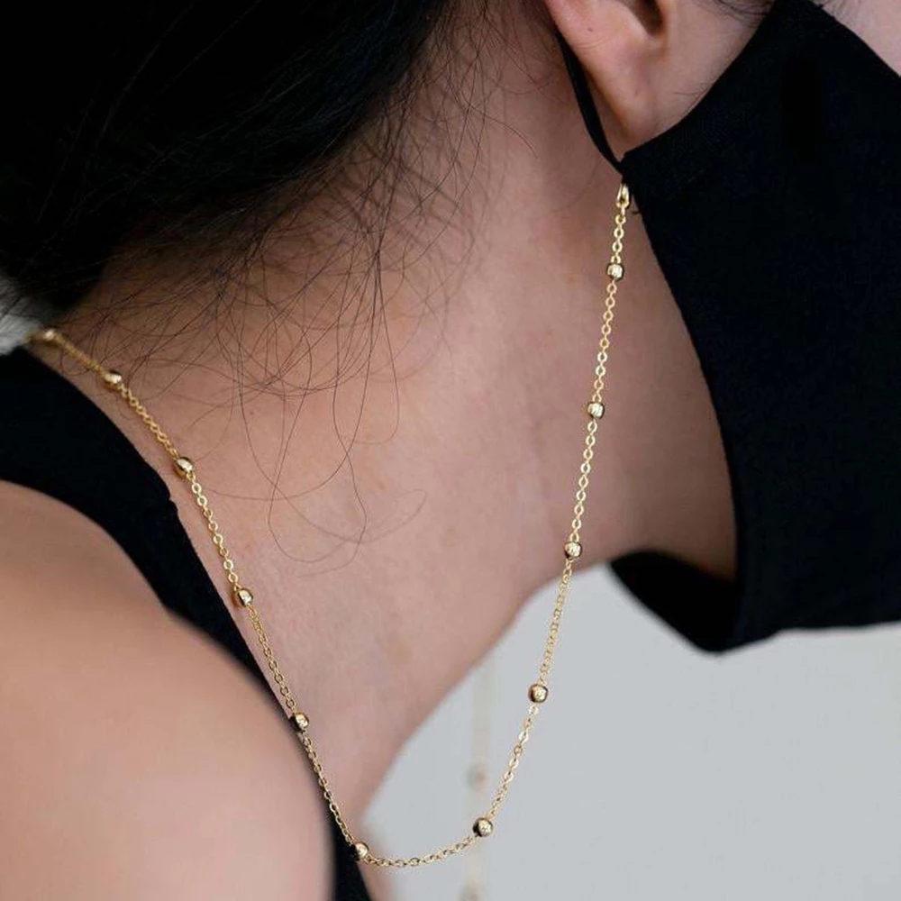 Dây đeo giữ mắt kính dạng chuỗi ngọc trai nhân tạo phong cách thời trang vintage hàn quốc 2021